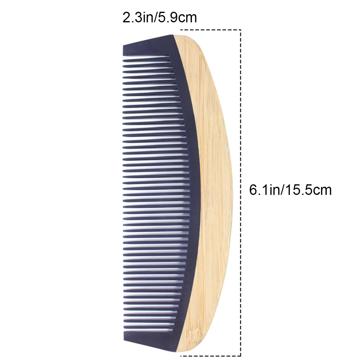 Natural Handmade Bamboo Hair Combs for Women Men, Anti-Static for All Hairstyles & Beard(6.1 in)