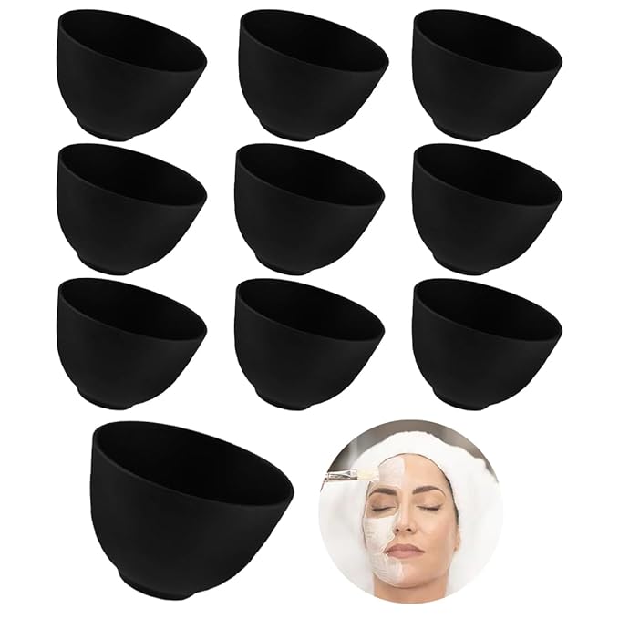 10 Piece Silicone Mixing Bowl Set, 3.93-Inch Microwaveable Silicone Bowls, Facial Bowls for Aestheticians, for Facial Masks, Mud Masks and Other Skin Care Products