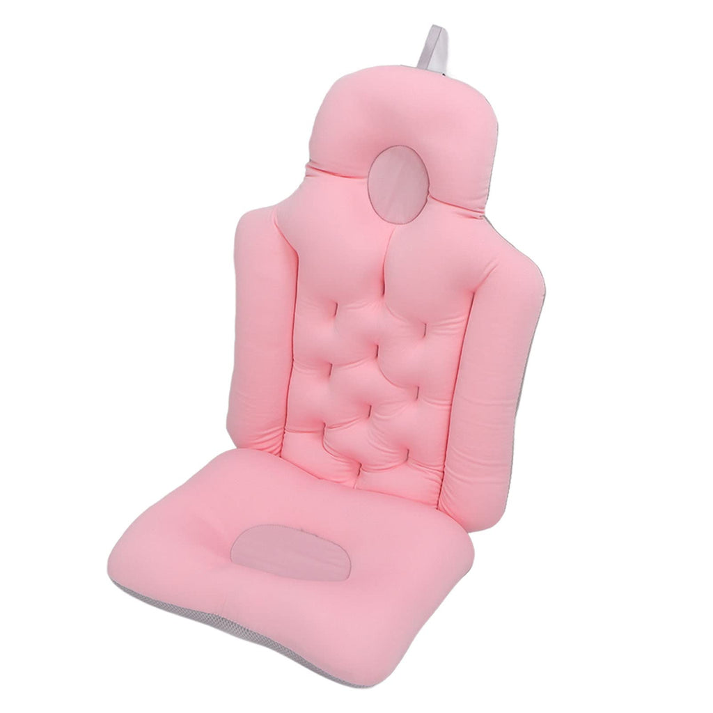 Natudeco Bathtub Cushion Bathtub Pillow Soft Breathable Folding Headrest Back Support Bath Pillow Cushion for Adults Spa(Pink)