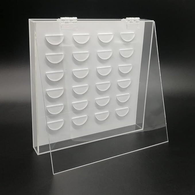 12 Pairs False Eyelashes Clear Storage Box Acrylic Display For Case Cosmetic Container Holder Tray