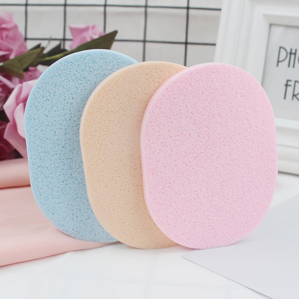SUKPSY 10 Pcs Facial Cleanning Sponges Oval Makeup Removal Cleanning Pad Powder Puff for Face Cleansing,Makeup Removal and Exfoliating