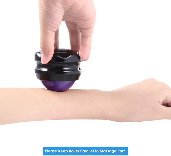 ZONGS Manual Massage Ball Pain Relief Back Roller Massager Self Massage Therapy and Relax Full Body Tools for Sore Muscle Joint Pain Essential Oils or Lotion Relax (Blue)