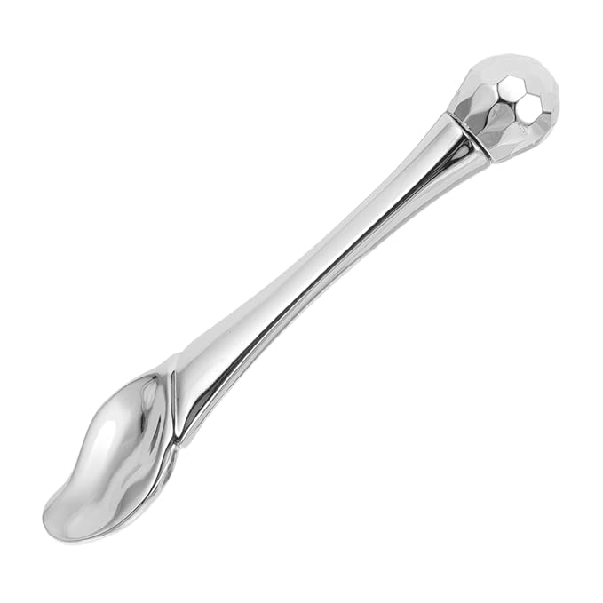 IWOWHERO Metal Eye Cream Applicator Stick with Spatula Versatile Skincare Tool for Face Cream for Circulation and Relaxation Silver Color