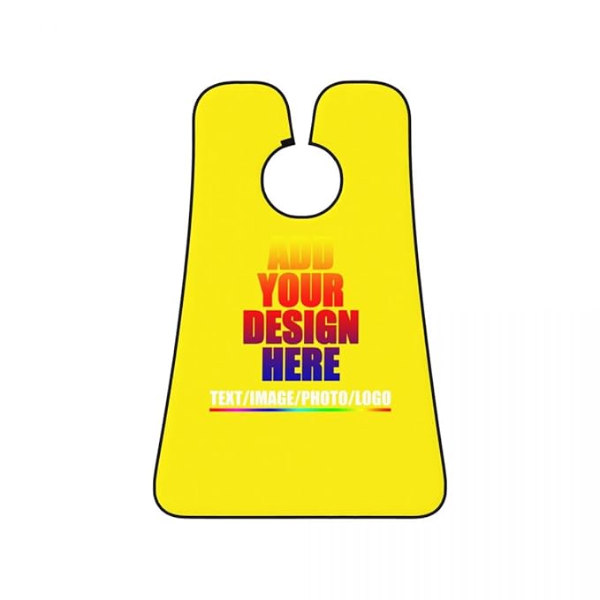 Custom Beard Bibs Apron Personalized Beard Hair Catcher Add Photo Picture Text Waterproof Beard Shave Cape for Shaving Trimming for Birthday Father's Day Gifts Yellow