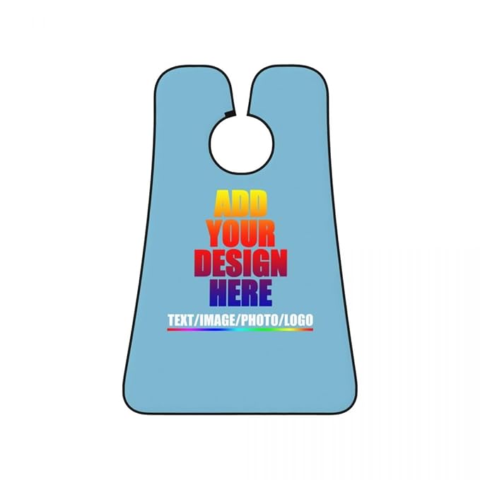 Custom Beard Bibs Apron Personalized Beard Hair Catcher Add Photo Picture Text Waterproof Beard Shave Cape for Shaving Trimming for Birthday Father's Day Gifts Sky Blue