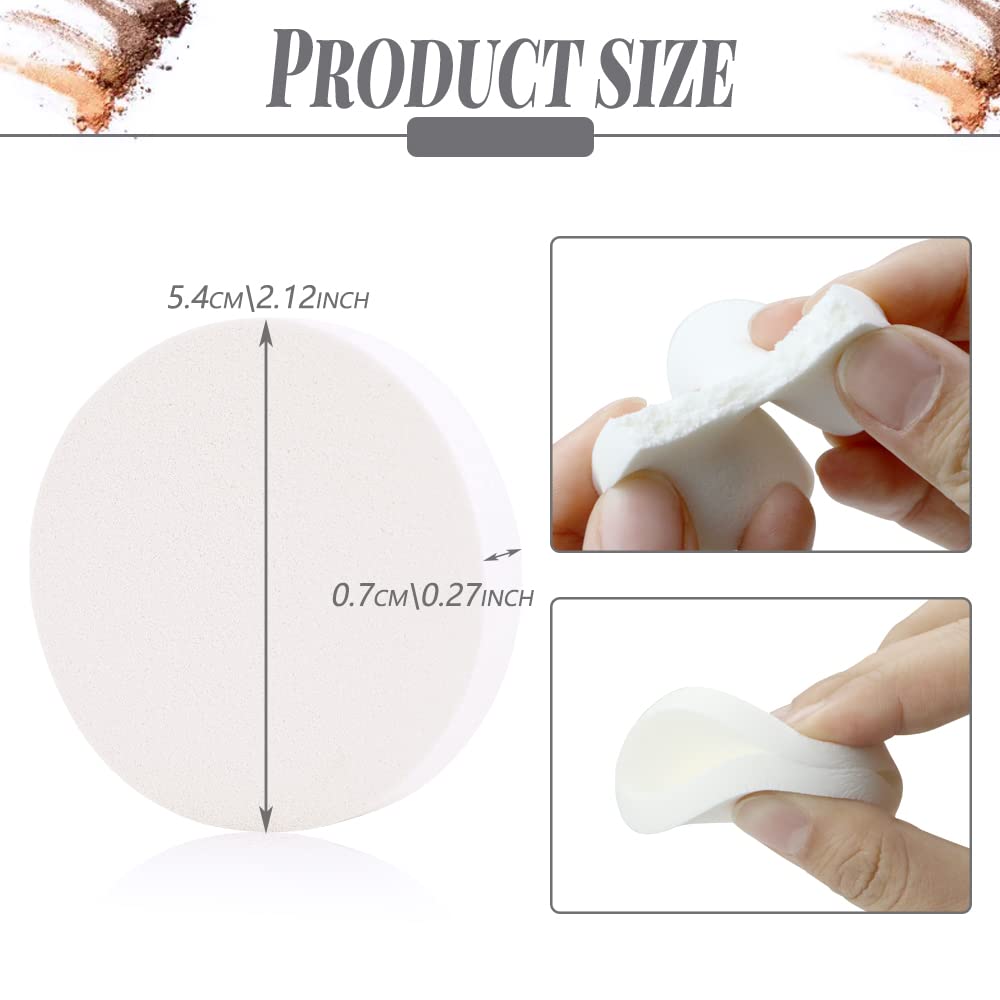 Vmiapxo 48 Pieces White Makeup Sponge, Round Cosmetic Foam Pad