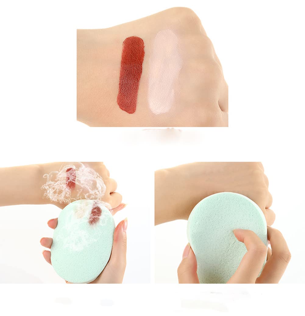 SUKPSY 10 Pcs Facial Cleanning Sponges Oval Makeup Removal Cleanning Pad Powder Puff for Face Cleansing,Makeup Removal and Exfoliating