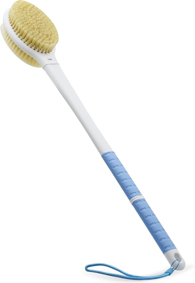 Shower Brush with Soft & Stiff Bristles,Back Scrubber Bath Body Exfoliator