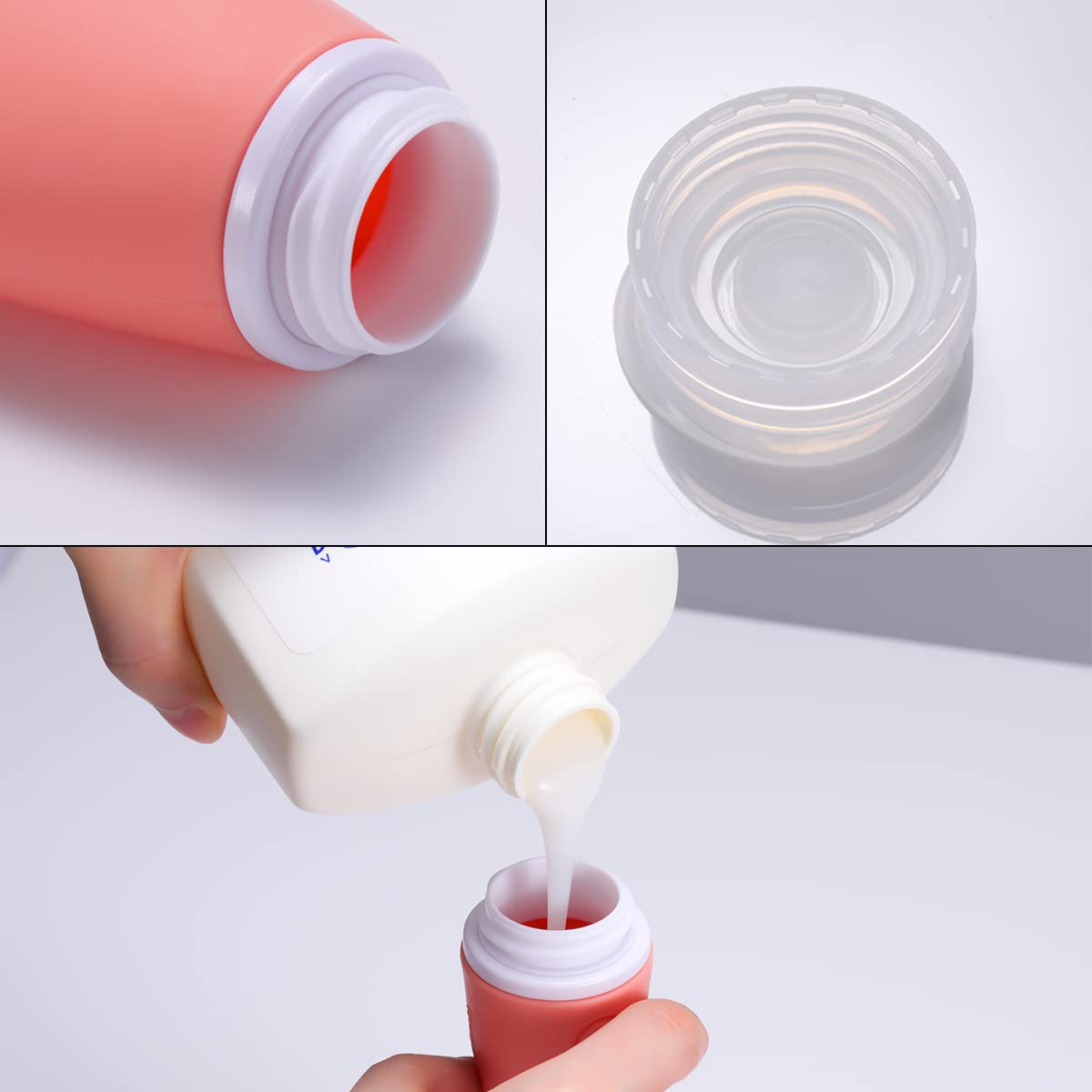 Leak Proof Silicone Travel Bottles,4 Pack 2oz Liquid Squeezable Refillable Portable Travel Accessories/Cosmetic Containers,BPA Free,Travel Size Bottles for Toiletries Shampoo Conditioner Lotion