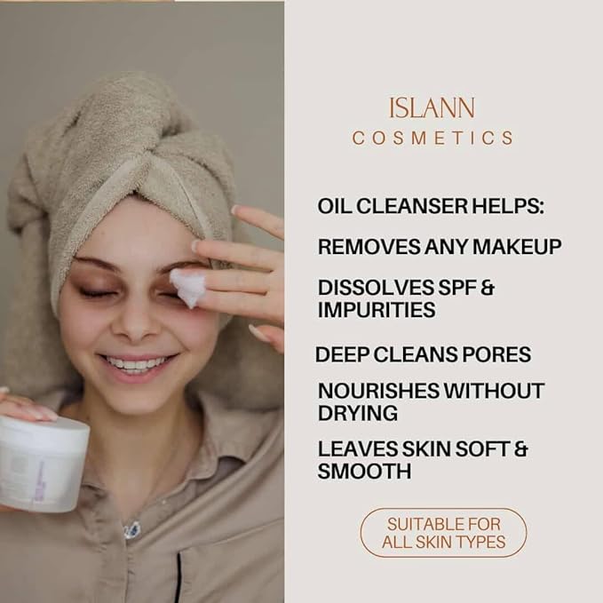ISLANN Melting Cleansing Balm, Korean Makeup Remover for Waterproof Makeup, Deep Cleansing Oil Balm with Natural Oils, Vegan Face Cleanser for All Skin Types, 3.38 fl oz (100ml)