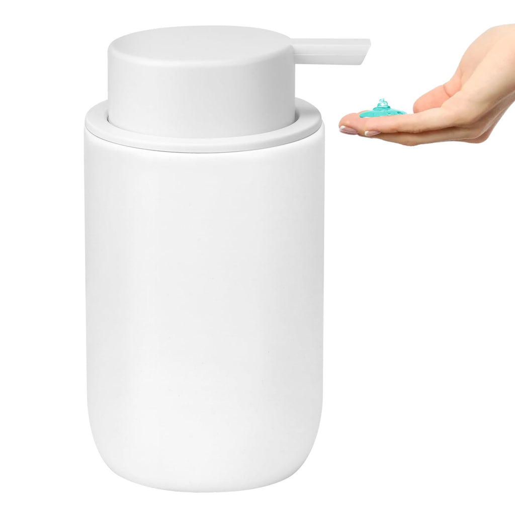 TOOZFO Soap Liquid Dispenser Ceramic with Easy-to-Press Pump Hand Liquid Dispenser for Shampoo Bathroom Countertop 13.5 oz