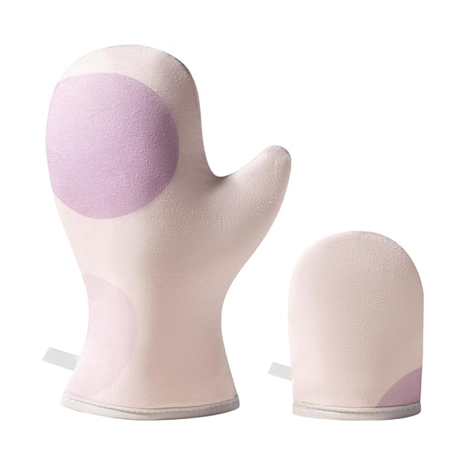 Cryslora Tanning Mitt, Reusable Lotion Applicator, Anti-Sliding tanning gloves for small hands (Short-Pile)