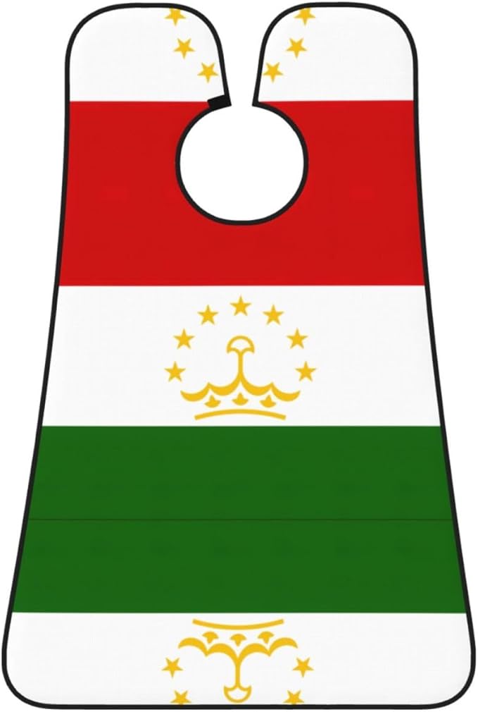 NOUZU Flag Of Tajikistan Print Beard Bib Apron For Men, Beard Hair Catcher For Men Shaving Trimming,Beard Cape Cloth