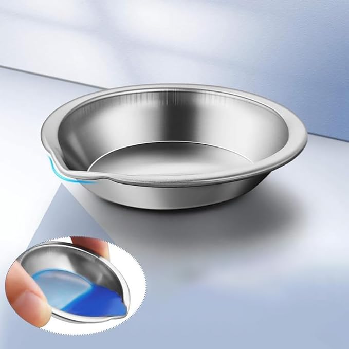 ccHuDE 12 Pcs Stainless Steel Paint Trays Small Round Metal Palette Makeup Cosmetic Mixing Palette with 2 Pcs Plastic Pipettes for Artist Watercolors