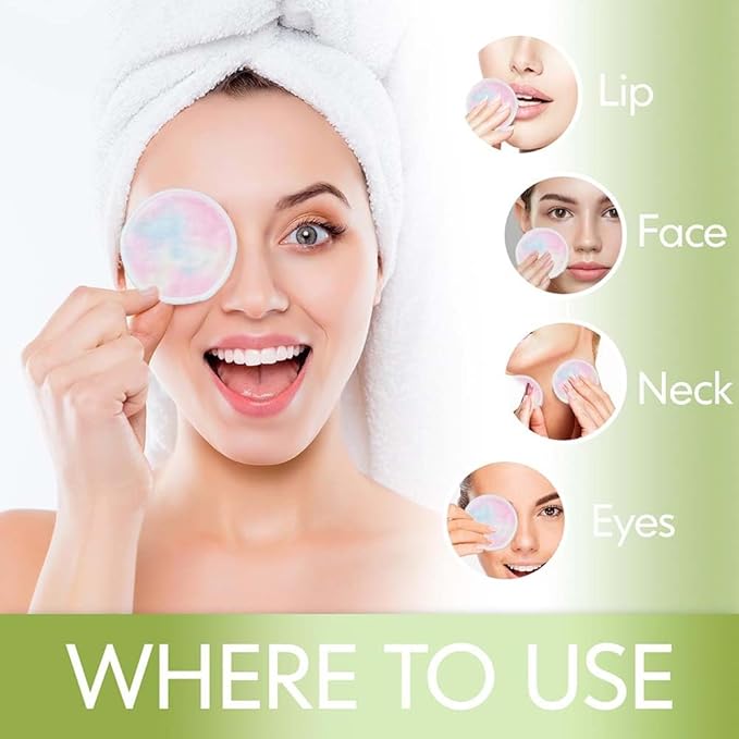 Sopurrrdy 28 Pack Reusable Makeup Remover Face Pads with Laundry Bag Washable Soft and Comfortable Cleaning Face Skin,Washable Bamboo Cotton Rounds Colorful