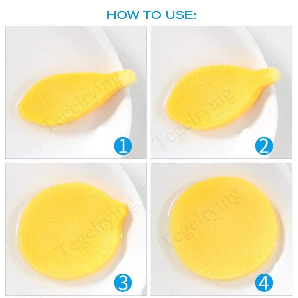 Facial Sponge Compressed,240 Count PVA Professional Makeup Removal Wash Round Face Sponge Pads Exfoliating Cleansing for Women,Yellow,Pink,Purple,Blue