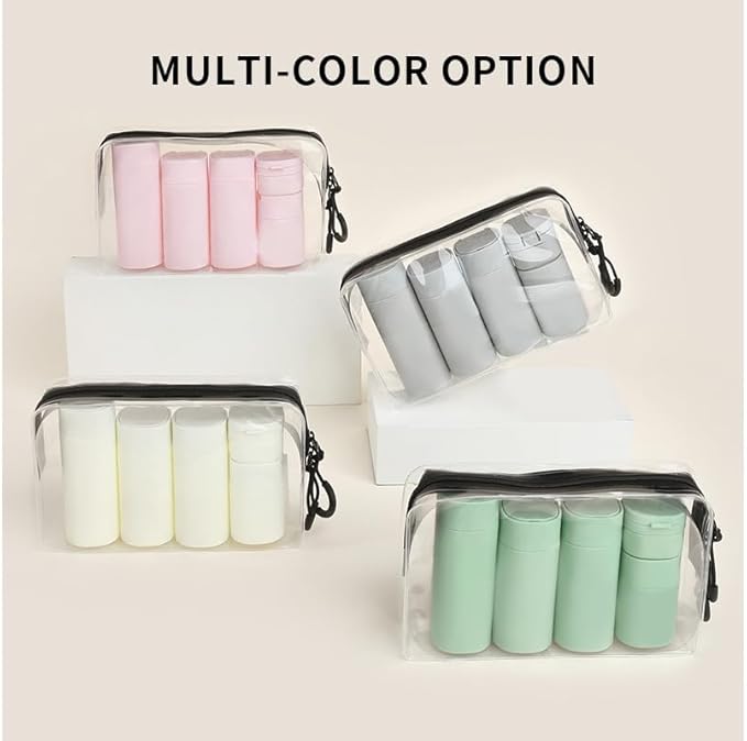 Sprigold 5 Pack Brief and Fashion Travel Bottles TSA Approved, BPA Free Travel Size Containers Refillable Squeeze Bottles for Cosmetic Shampoo Cream Conditioner … (Nordic Sand Pink)