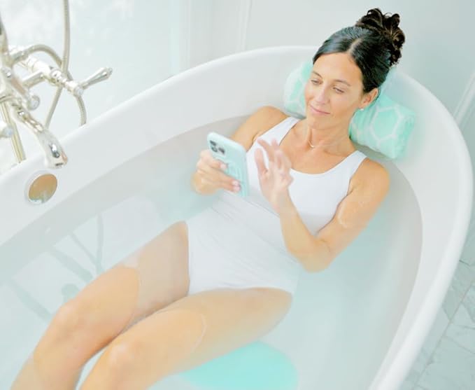 BATH BEAN Luxury Body Stopper, Anti-Slip Spa Accessory, Holds Reclined Position in Bath to Fully Release Tension, Bathe Comfortably Hands Free, and Keep Your Hair Dry. Recline, Relax, Stay Put!