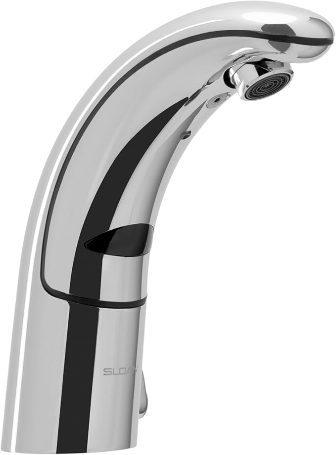 Sloan Optima EAF-150 Sensor Activated Touch-Free Faucet, Commercial Grade with Mounting Hardware - 1.5 GPM Battery-Powered Deck-Mounted Mid Body, Polished Chrome Finish, 3335001
