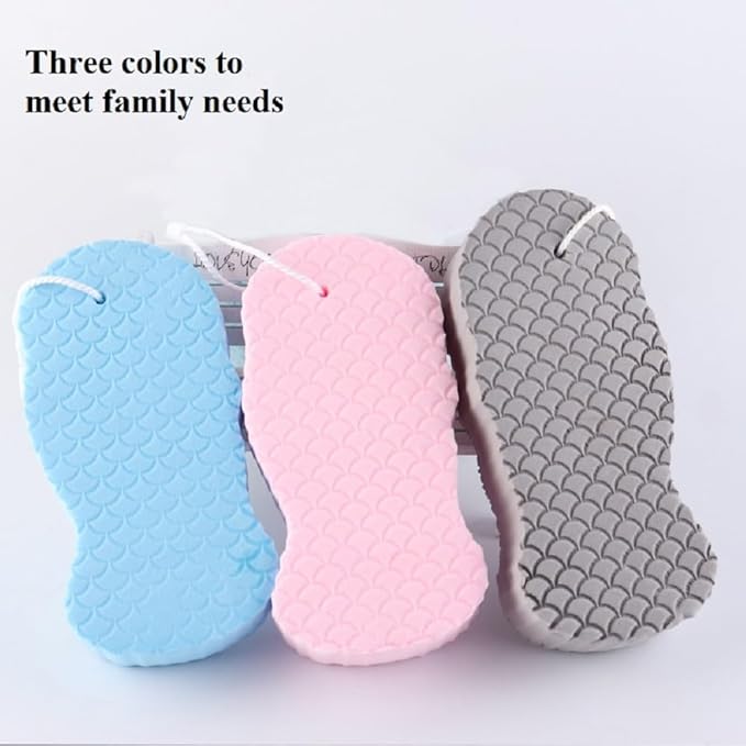 3 PCS Magic Exfoliating Bath Sponge,3D Super Soft Exfoliating Bath Sponge,Remover Dead Skin for Adults Children and Women,Reusable (Blue+Pink+Gray)