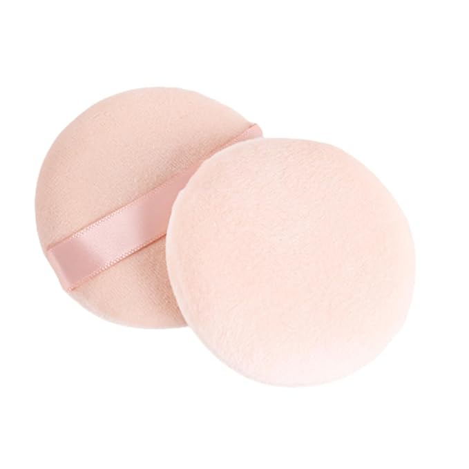 2Pcs Powder Puff, Setting Powder Puff, Makeup Puff, Body Powder Puff, Beauty Makeup Tools, Suitable for All Skin Types (Pink)