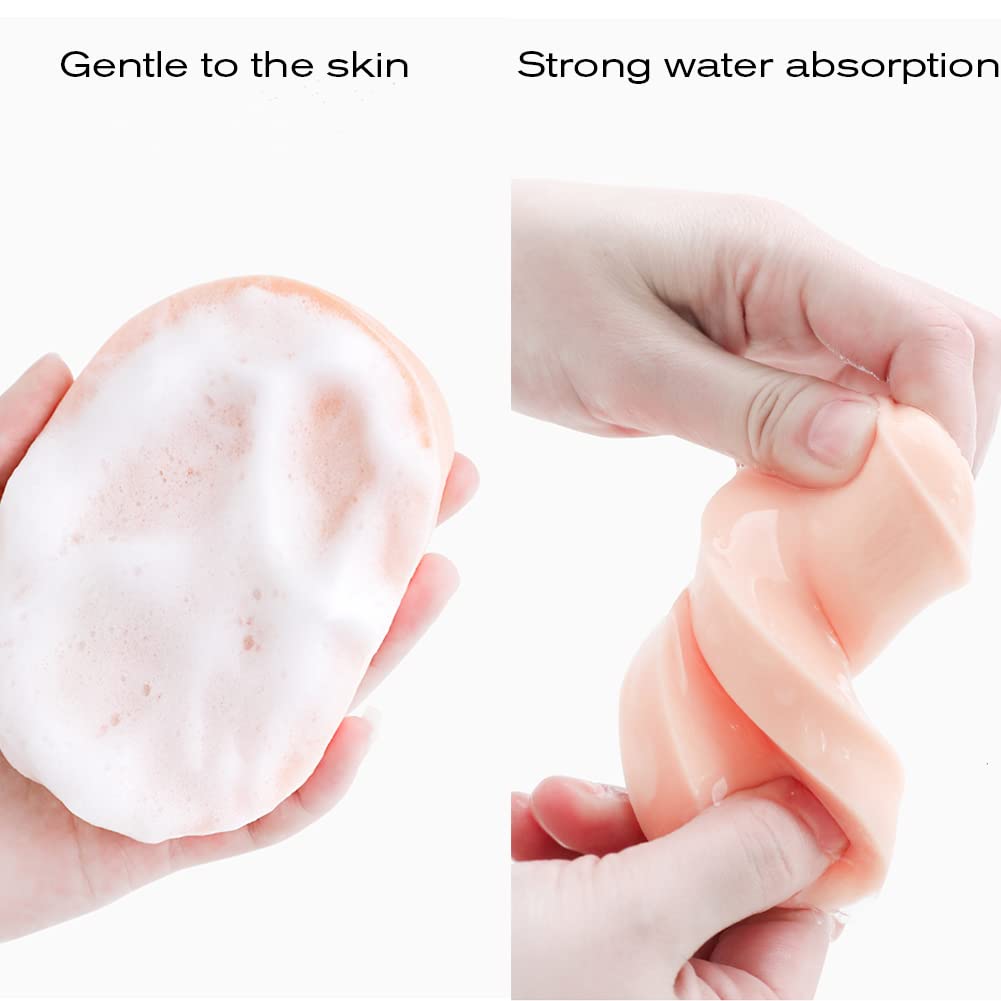 Tegelrying Facial Sponge Compressed,60 Pcs PVA Professional Makeup Removal Wash Round Face Sponges Spa Pads Exfoliating Cleansing for Women,Orange
