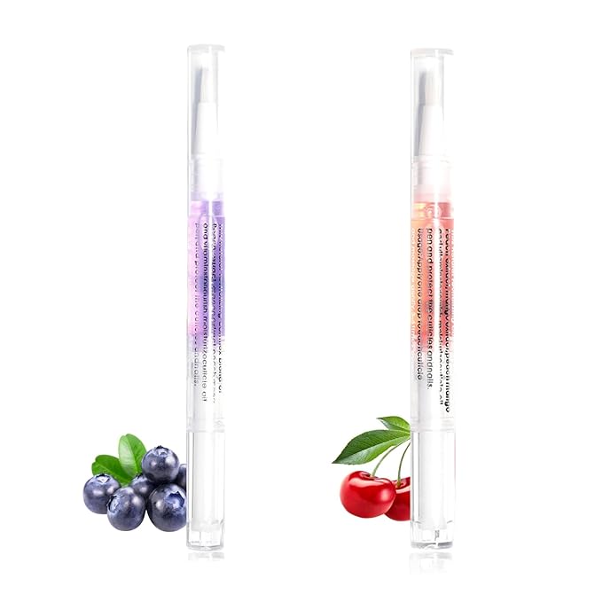BEVINAS Nail Cuticle Oil KIT 2 Scent (Blueberry Cherry) Revitalize and Strengthen Your Nails Premium Nail Nutrient Oils Ideal for Home DIY or Nail Salon