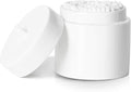 LEETOYI Ceramic Cotton Swabs Holder Organizer with Lid,Storage Canisters for Swabs,Cotton Balls,Makeup Sponges, Hair Ties,Bath Salts, and Easy To Clean (White)