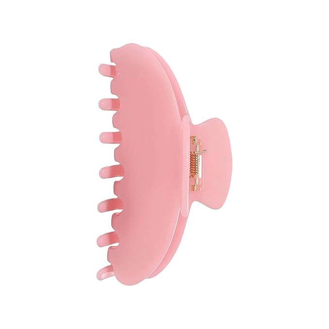 OideGuiing Durable Acetate Hair Clips - 4-Inch Jam Color Claw Clips for Fine and Thick Hair (Pink)