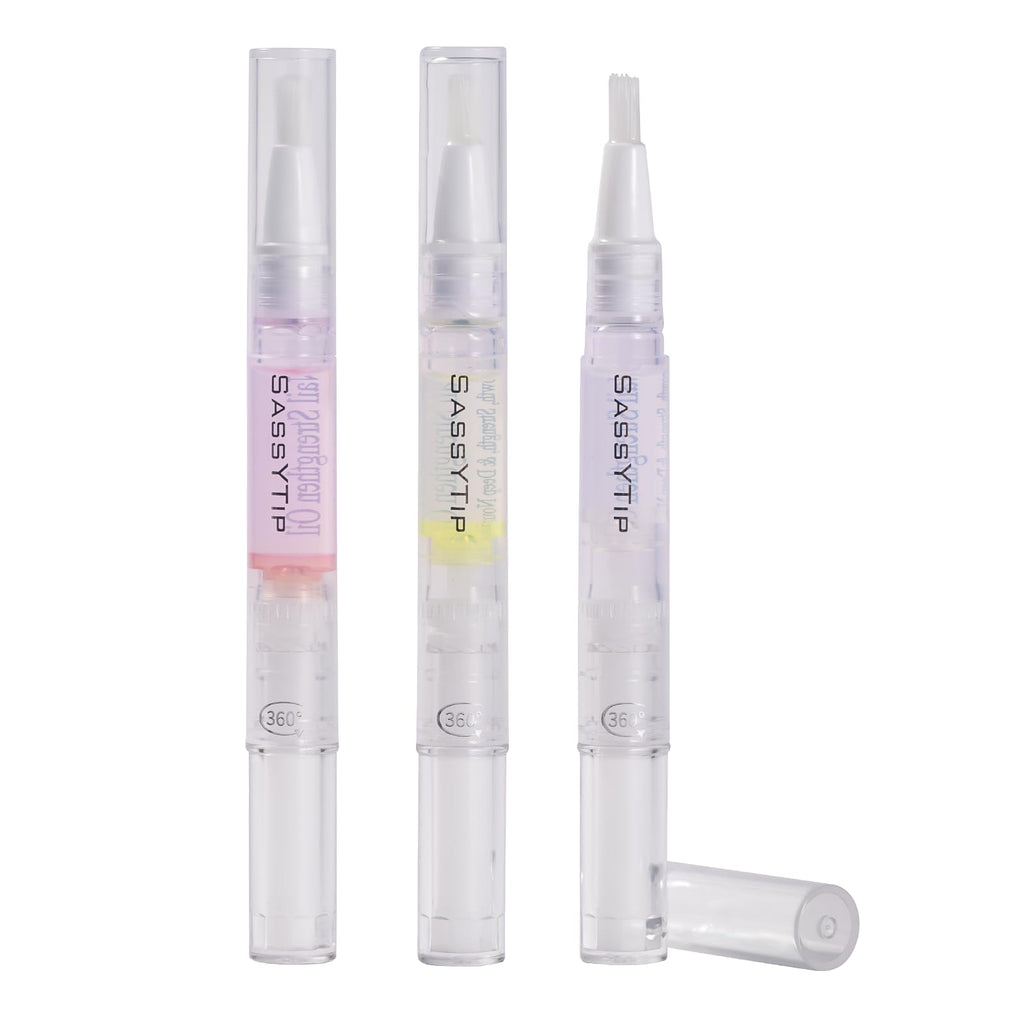 Nail Strengthen Oil Pen | Fast-Absorbing Cuticle Oil with Biotin & Ginseng | For Brittle & Peeling Nails | Jasmine, Rose, Lemon Scents | Home, Office, Travel Use