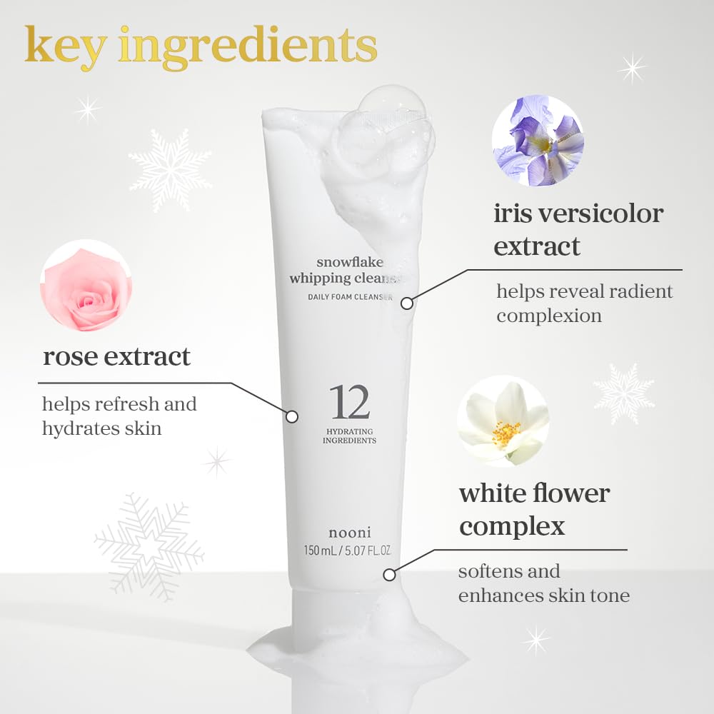 NOONI Korean Double Cleansing Duo Set - Oil Cleanser & Whipping Foam Face Wash | Pore Cleansing Oil & Foam for Sensitive Skin, Makeup Remover Oil, K-Beauty Glass Skin Care, Gift Set, Christmas Gifts