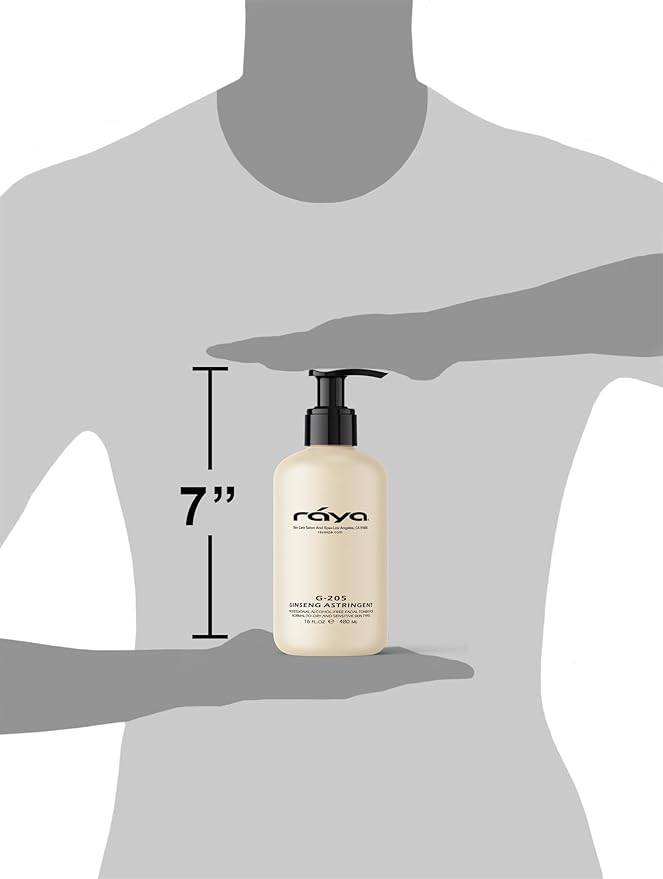 RAYA Ginseng Astringent with AHA 16 oz (G-205) | Gentle Glycolic Facial Toner for Dry and Sensitive Skin | Helps Tighten Pores, Smooth Complexion, and Reduce Fine Lines | Made With Alpha Hydroxy Acids