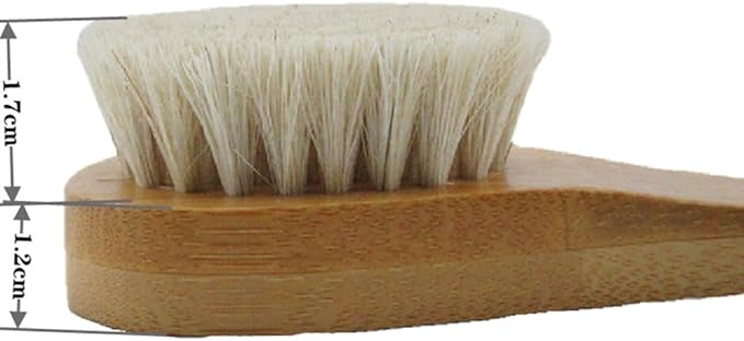 HiKin 2 Pack 6" Bamboo Handle Dry Facial Cleansing Brush with Natural Soft Horsehair Bristles, Face Brush Cleanser Skin Care Exfoliating Brush Scrubber.