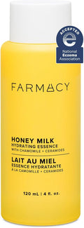Farmacy Honey Milk Face Essence - Hydrating Milky Toner with Honey, Ceramides + Chamomile - Helps Strengthen Skin Barrier + Replenish Moisture - Soothing + Calming Skincare (120ml)