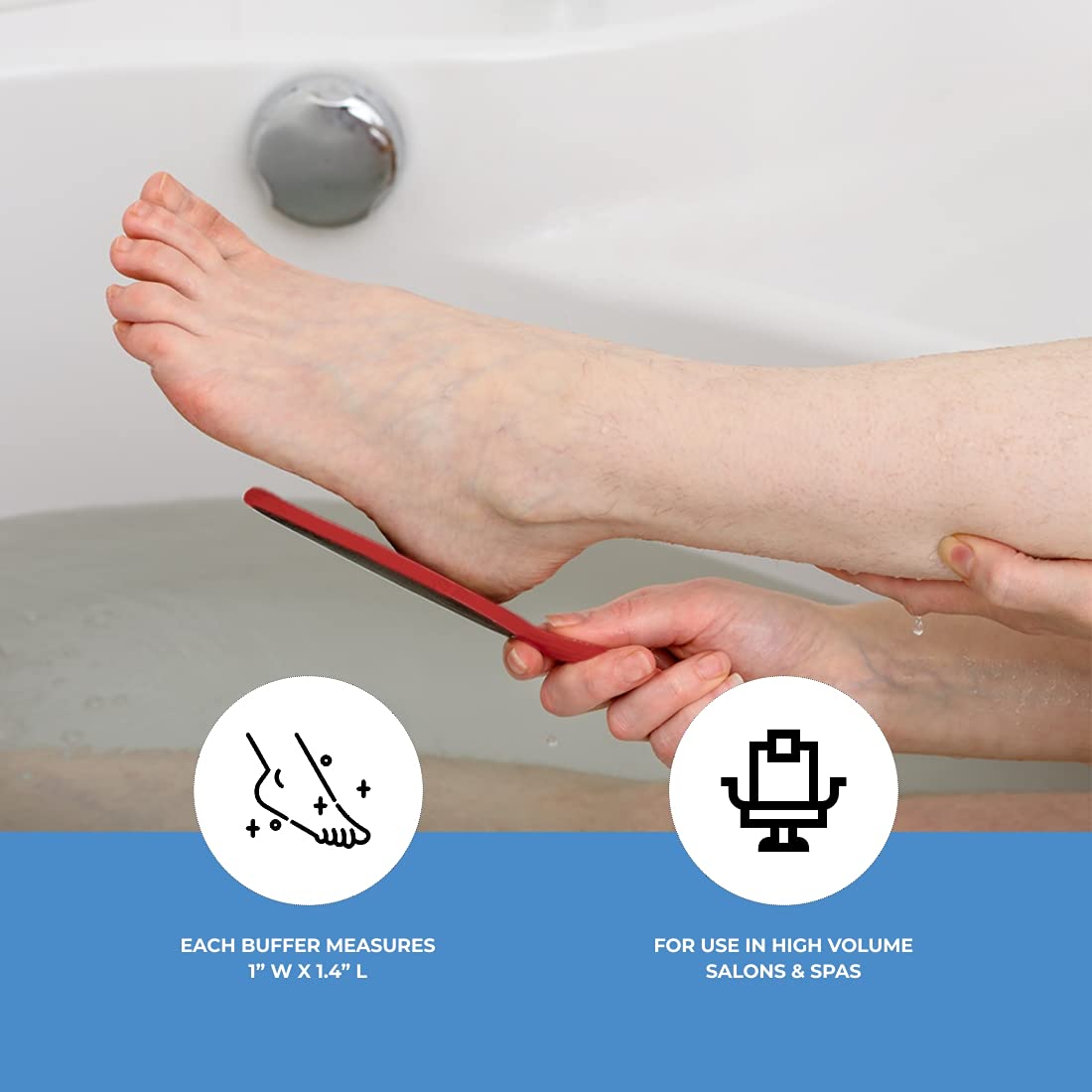 ForPro Professional Collection Red Panda Foot File, 60/100 Grit, Double-Sided Pedicure File for Feet and Heels, 10.5” L