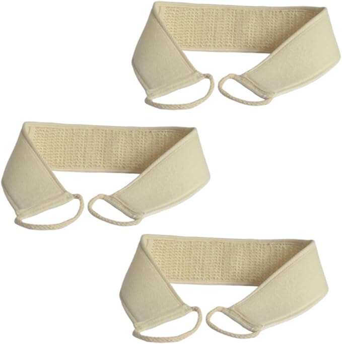 DEARMAMY 3pcs Exfoliating Bath Scrubber Strap for Skin Cleaning and Back Massage for Deep Cleansing and Exfoliation Shower Gentle Skin Types