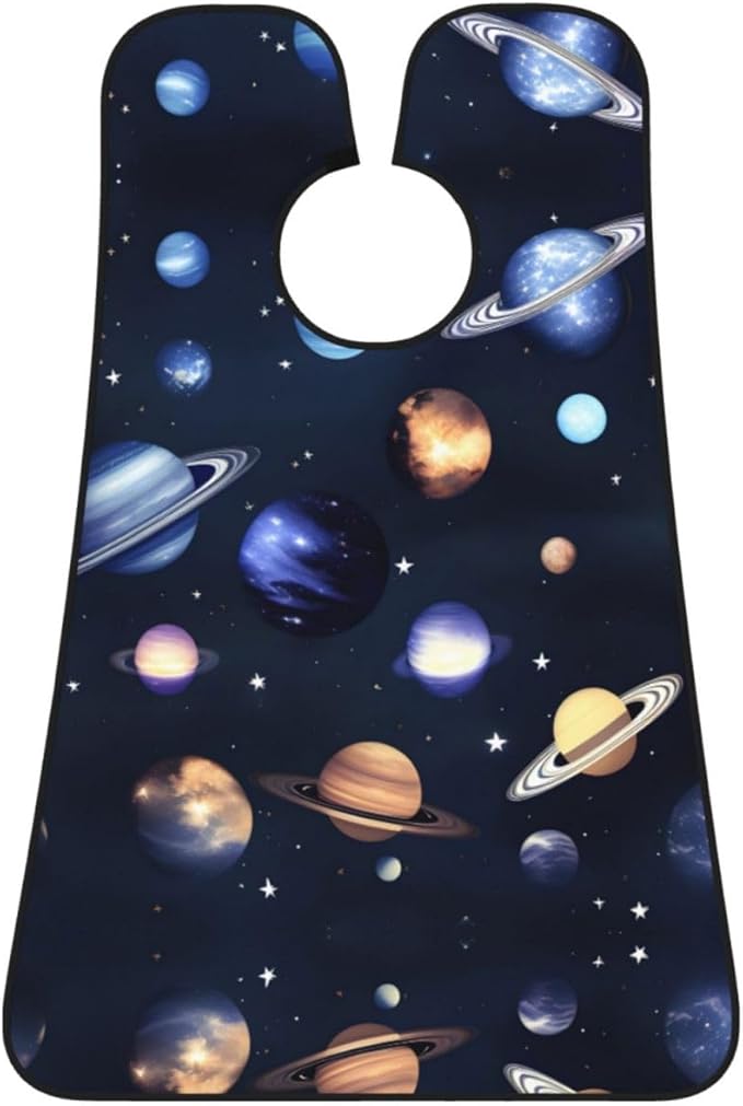 Purple And Teal Flowers Print Beard Bib Shaving Apron, Beard Hair Trimming Cape Gift For Dad