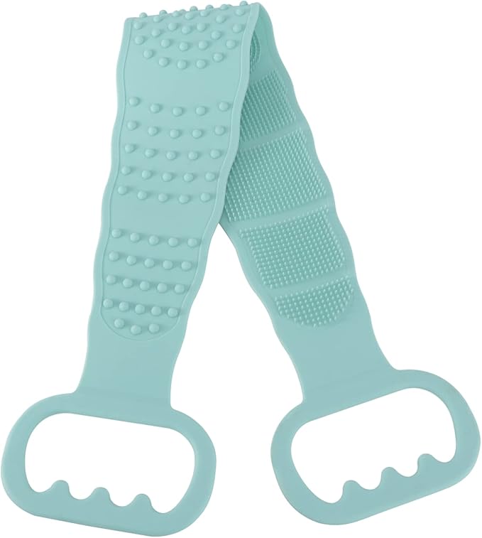SHERCHPRY Body Scrubber Bath Back Strap Shower Brush with Hooks Easy Clean Bath Massage Scrubber for All Skin Types for Men Women Daily Deep Cleaning Tool