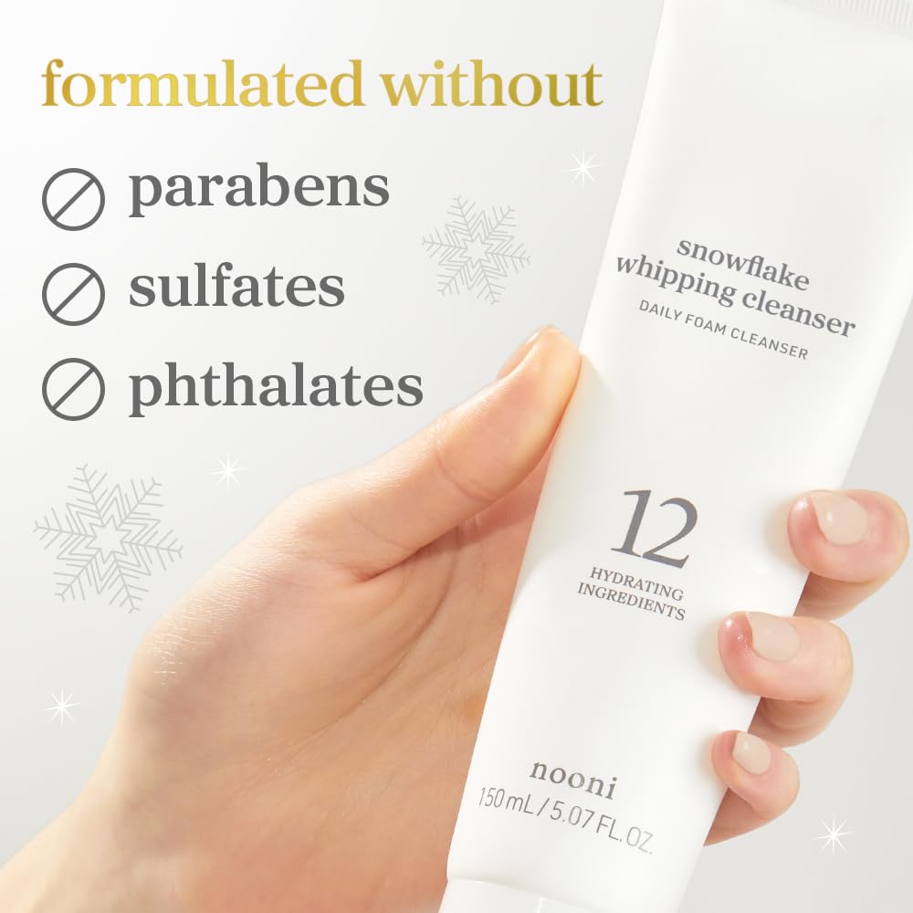 NOONI Korean Double Cleansing Duo Set - Oil Cleanser & Whipping Foam Face Wash | Pore Cleansing Oil & Foam for Sensitive Skin, Makeup Remover Oil, K-Beauty Glass Skin Care, Gift Set, Christmas Gifts