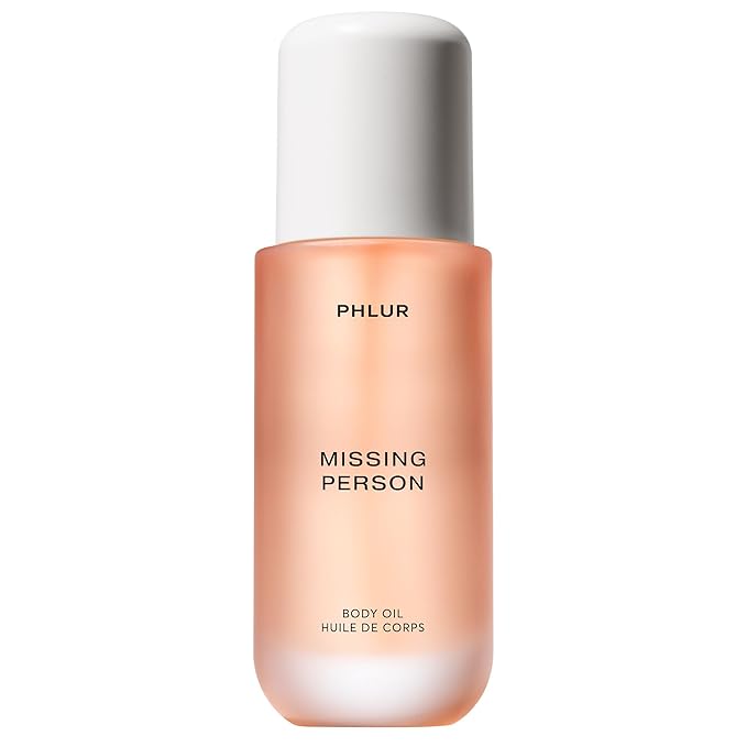PHLUR Missing Person Body Oil, 4 Fl Oz – Skin Musk Bergamot & Jasmine Scented Body Oil for Women & Men, Hydrating Moisturizing After Shower Oil with Sandalwood & White Musk Fragrance