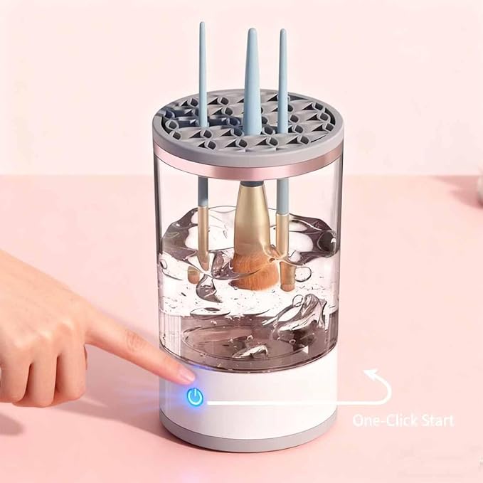 Cosmetic Brush Cleaner, 2026 New Electric Makeup Brush Cleaner Machine, Makeup Sponge Cleaner Machine with Dual Power Options for Deep Cleaning All Types of Makeup Brushes (Mix*2, Charging)