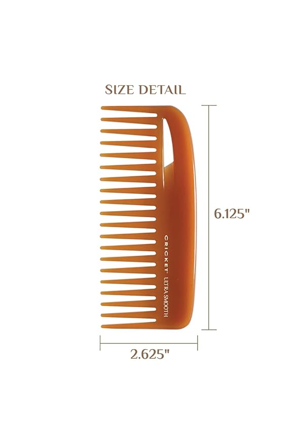 Cricket Ultra Smooth Hair Conditioning Rake Comb with Wide-Tooth Comb Design - Hair Comb Made with Argan Oil, Olive Oil, and Keratin - Ideal for Knot, Curly, Thick, and Frizzy Hair