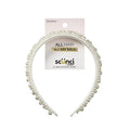 CONAIR Scunci Pearl Headband - ideal for all occasions- fashionable and trendy nonslip head band- hair accessories for women - holiday headwear - stocking stuffers - gifts for her -Ivory