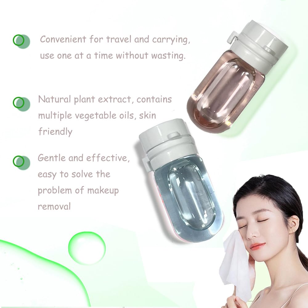 SSCDFDC Cleansing Oil Mini Travel-Friendly, Natural Makeup Remover Portable 20pcs Gentle Moisturizing Cleansing Oil for All Skin Types, Travel with (Camellia)