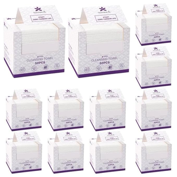 Disposable Face Towels, 10" x 12", Ultra Thick Face Towelettes for Sensitive Skin, Extra Soft Makeup Remover Dry Wipes, 600 Count