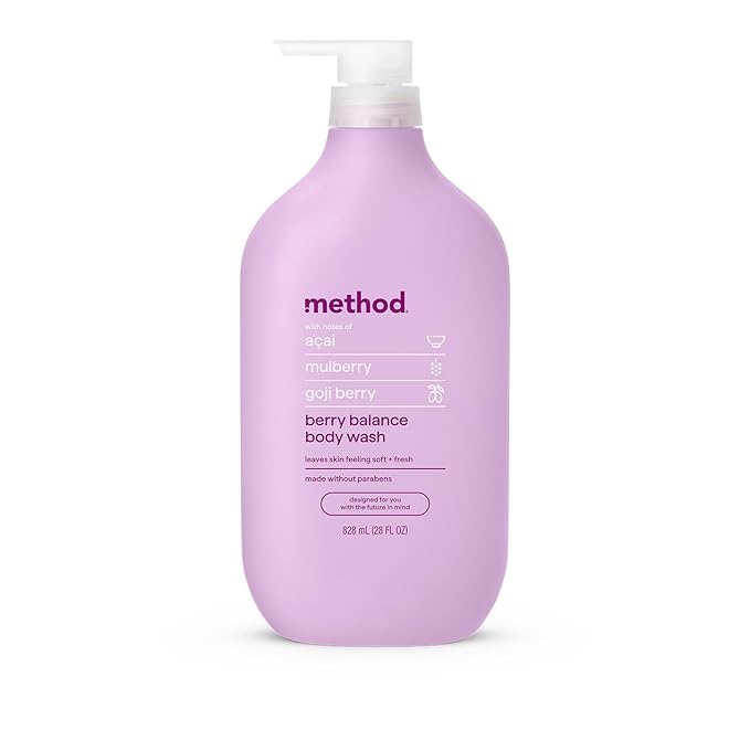 method Body Wash, Berry Balance - Leaves Skin Feeling Soft & Moisturized, Made Without Parabens, Notes of Acai, Mulberry & Goji Berry, 28 Fl Oz