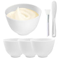 6Pcs Silicone Bowl, Silicone Facial Mask Bowl, DIY Face Mask Mixing Bowl for Home Salon Spa Face Skin Applicator Esthetician Supplies, White