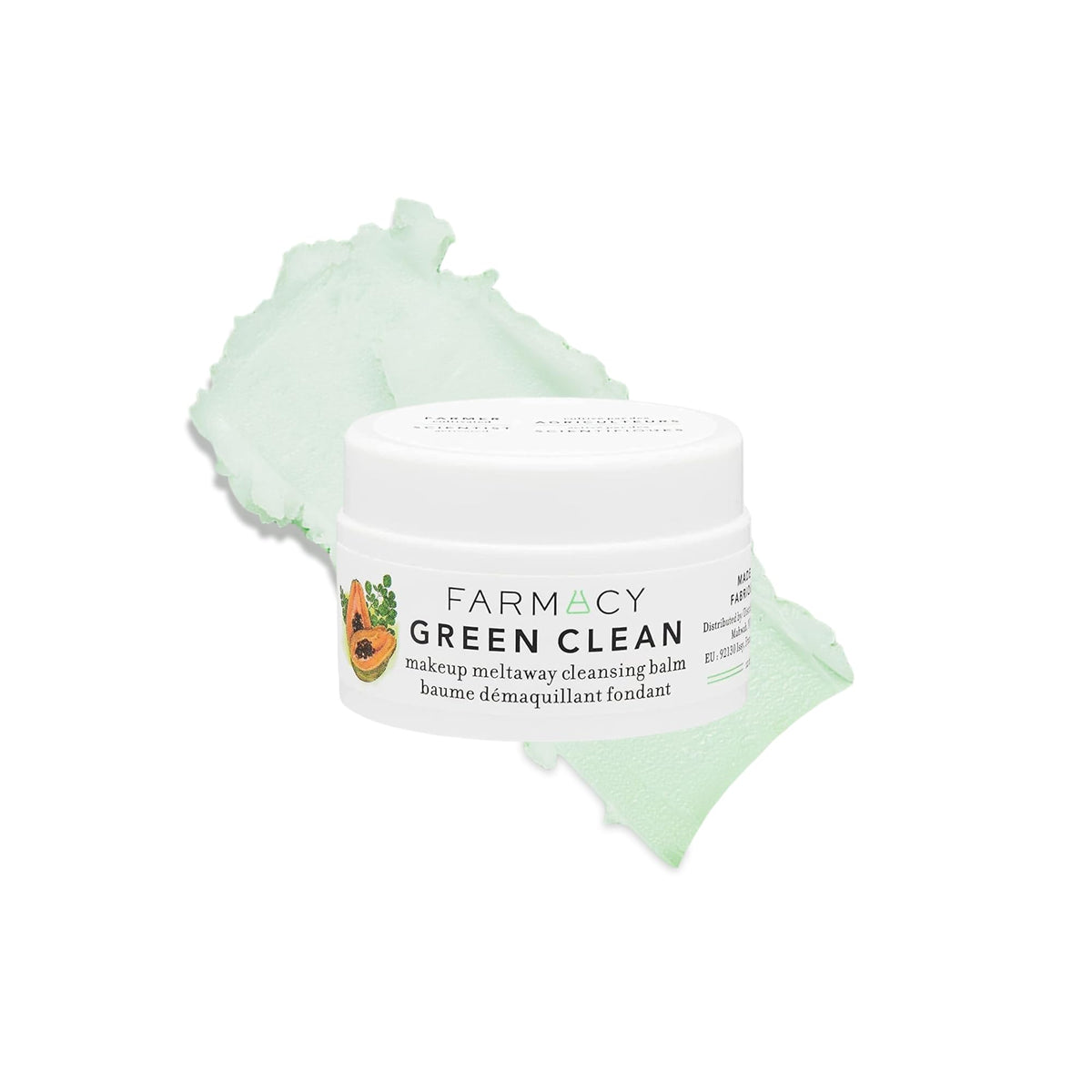 Farmacy Makeup Remover Cleansing Balm - Green Clean Waterproof Makeup Remover Balm + Oil Cleanser for Face - Gently Melts Make Up + SPF - Hydrates + Softens Skin with Super Greens + Papaya (50ml)