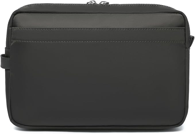 Storage Bag-arge Cosmetic Bag for Women Travel Makeup Bag Zip Up Bag Pure Cotton Canvas Can be Suspended (Dark Gray)