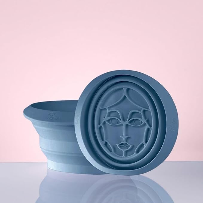 Icy-Mojo Facial Cold Plunge™ | Collapsible Silicone Ice Facial Bowl with Built-in Ice Tray | Portable Face Ice Bath for Skin Tightening, Puffiness, Acne Relief & Glow (Soft Pink) (Baby Ice)